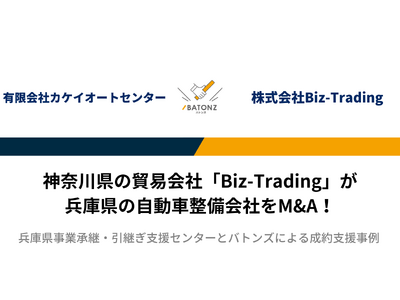 【バトンズ成約事例】神奈川県の貿易会社「Biz-Trading」が兵庫県の自動車整備会社をM&A！