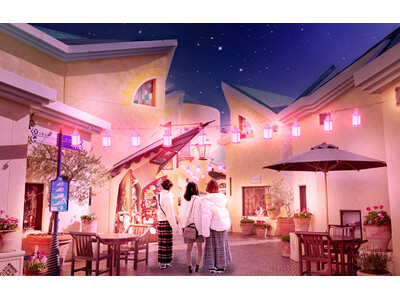 昼夜でイクスピアリの表情が変わる　“桜”カラーに染まる「サクラ ランタン ストリート」開催