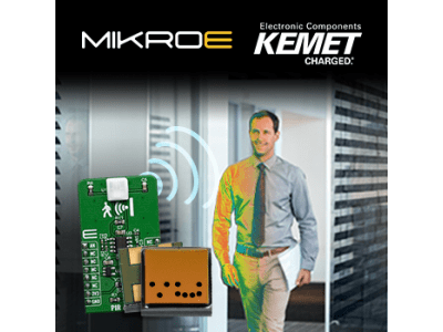 マウザー、KEMET社製焦電型赤外線接近センサを搭載した、Mikroe社のPIR Clickセンサの取り扱いを開始