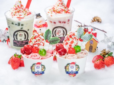 2018年大ブレイク！！冬でも食べたいロールアイスクリーム専門店「ロールアイスクリームファクトリー」が、クリスマス限定メニュー「ストロベリーチーズケーキ」を12月8日提供開始！