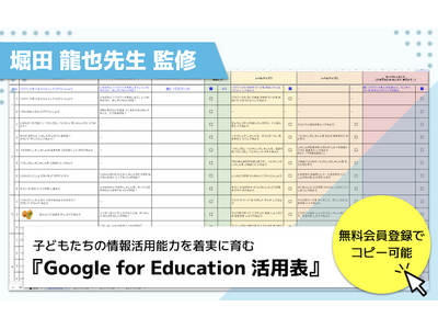 【無料公開】子どもたちの情報活用能力を着実に育む『Google for Education(TM) 活用表』を、堀田龍也先生との共同研究によりアップデート！