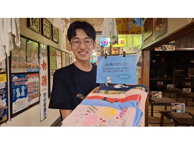 梅雨の時期の恒例イベント。おふろcafe 白寿の湯と昭和レトロな温泉銭湯 玉川温泉、秩父湯元 武甲温泉にて「忘れ物タオルのてるてる坊主」を飾ります