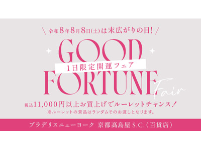 ブラデリスニューヨーク京都高島屋S.C.(百貨店)が、令和8年8月8日のトリプル開運日に1日限定の開運フェアを実施！