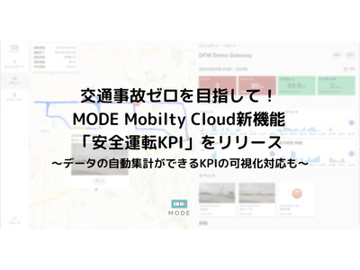 交通事故ゼロを目指して！MODE Mobility Cloud 新機能「安全運転KPI」をリリース
