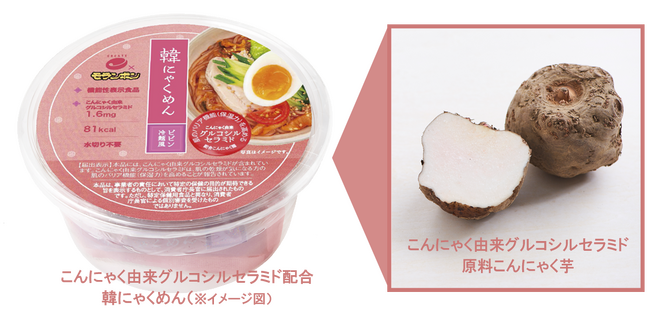 当社のセラミド（こんにゃく芋粉抽出物）配合「韓にゃくめん ビビン冷麺風」が機能性表示食品として受理のメイン画像