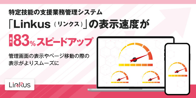 特定技能の支援業務管理システム「Linkus(リンクス)」が高速化！ 最大83%のスピードアップで、管理画面の操作が快適に