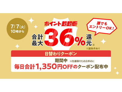 au PAY マーケット、購入金額に応じて合計最大36％還元「ポイント超超祭」開催、土用の丑の日のうなぎやお中元に喜ばれる夏ギフトなどの最大50%割引も
