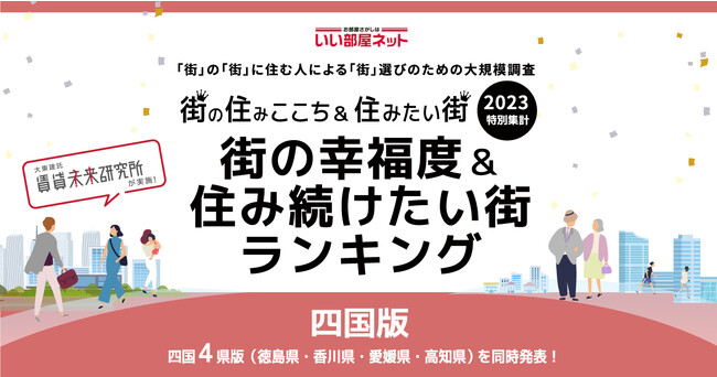 いい部屋ネット「街の幸福度 ＆ 住み続けたい街ランキング２０２３＜徳島県版＞」（街の住みここちランキング特別集計）発表