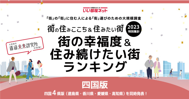 いい部屋ネット「街の幸福度 ＆ 住み続けたい街ランキング２０２３＜四国版＞」（街の住みここちランキング特別集計）発表
