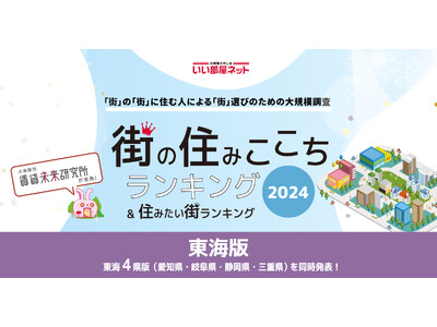 いい部屋ネット「街の幸福度 ＆ 住み続けたい街ランキング２０２４＜岐阜県版＞」（街の住みここちランキング特別集計）発表