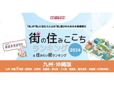 いい部屋ネット「街の幸福度＆ 住み続けたい街ランキング２０２４＜福岡県版＞」（街の住みここちランキング特別集計）発表