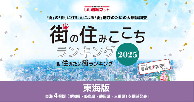 いい部屋ネット　街の住みここち＆住みたい街ランキング2025＜愛知県版＞ランキング発表