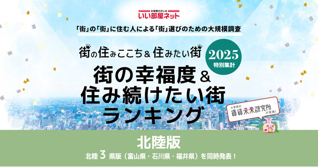 いい部屋ネット　街の幸福度＆住み続けたい街ランキング2025＜富山県版＞
