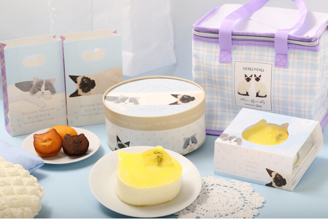 【新商品ねこ型スイーツ】「ねこねこ」からレアチーズムースと爽やかなレモンの味わい広がる『ねこねこレモン レアチーズケーキ』が新登場！夏限定デザインの新作保冷バッグとのお得なセットも同時発売