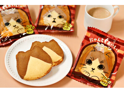 【ほろほろ食感のねこ型スコーン】「ねこねこ」よりココア×ミルクの風味広がる生地で“はちわれ模様”に仕上げた『にゃんともおいしいスコーン はちわれココア』が新登場！いちごフレーバーも同時発売