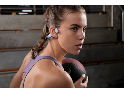 Shokz OpenRun パープル | 耳をふさがず、周囲の音も聞こえる骨伝導イヤホン OpenRun...