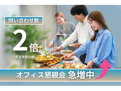 オフィス懇親会需要が急増！問い合わせ数は約2倍！～3/1から全国約１,０００カ所で提供開始～