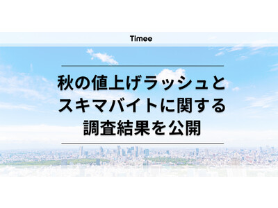 タイミー、秋の値上げラッシュとスキマバイトに関する調査結果を公開