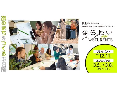 【奈良市】学生向け創業機運醸成事業「ならわい for students ～旅のまちをつくる3日間～」を実施