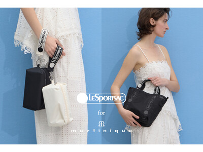 martinique（マルティニーク）とLeSportsac（レスポートサック）が初のコラボで、モダンで都会的なモノトーンのコレクションを発売