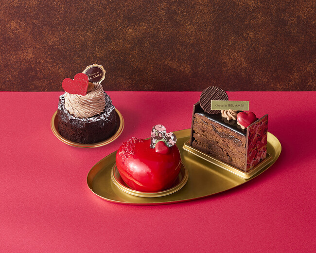 ショコラ専門店「ベルアメール」より、ハートに想いを込めたバレンタイン限定ケーキコレクションが登場