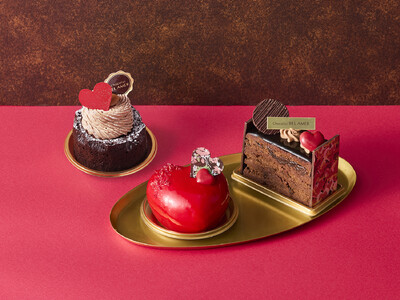 ショコラ専門店「ベルアメール」より、ハートに想いを込めたバレンタイン限定ケーキコレクションが登場