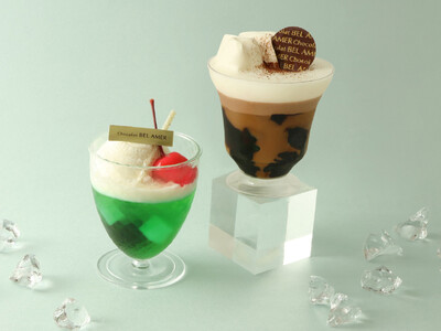 ショコラ専門店【ベルアメール】から夏を彩る人気のグラスデザートが登場！「ジュレ カフェ」と「ジュレ クリームソーダ」がラインナップ