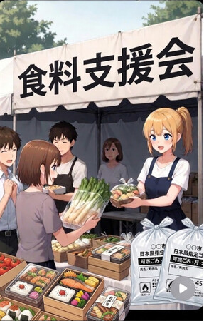 食料支援会 物価高騰対策ゴミ袋を同時配布