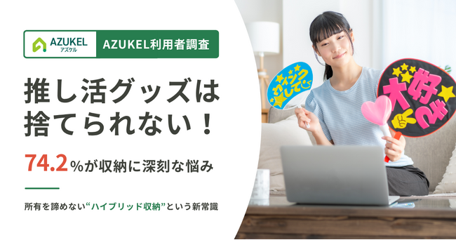 【AZUKEL利用者調査】74.2%が収納に深刻な悩み。「推し活グッズは捨てられない！」リキッド消費時代の“所有を諦めない”心理に応える、宅配型トランクルームが提案する“ハイブリッド収納”という新常識