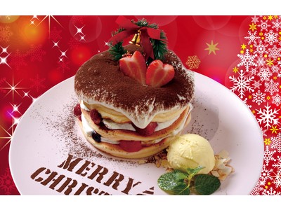 【クリスマス 期間限定 パンケーキ】12月5日（土）～25日（金）までの20日間限定！今大阪で大人気！ふわふわ揺れるミルフィーユパンケーキの「ベルヴィル」からティラミスパンケーキが新登場！