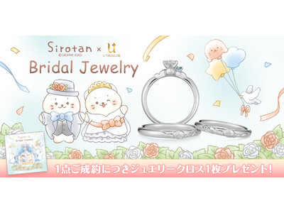 【しろたん】ブライダルリング。ふわふわエンゲージリング＆マリッジリング。しろたんの表情が両面で楽しめる婚約指輪。結婚指輪はワンポイントにしろたんをあしらった2デザイン。8月22日（火）発売