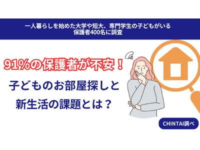 子どものお部屋探し、保護者の9割が「不安」！新生活での不安要素や情報収集の役割分担を調査