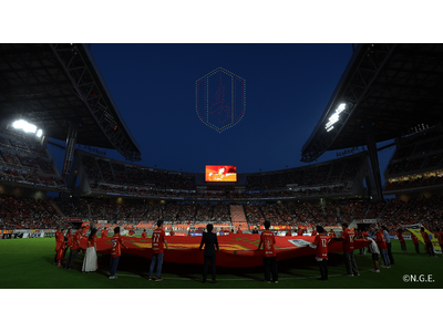 SkyDrive、Jリーグ「名古屋グランパス vs 川崎フロンターレ」試合開始直前に豊田スタジアムの夜空...
