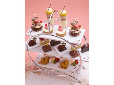 【ロイヤルパークホテル】ピンクとチョコで愛らしく華やかに「バレンタインアフタヌーンティー」を1/19より発売。