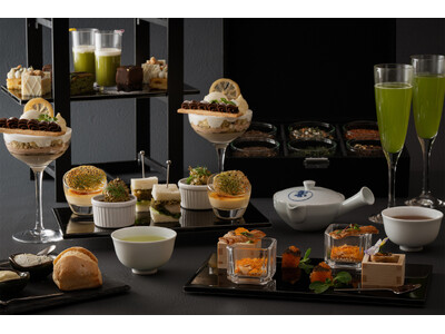 お茶で描く、初夏のひととき。若葉の季節を映すアフタヌーンティー。／ザ ロイヤルパークホテル アイコニック 大阪御堂筋