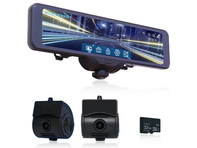 【KEIYO新商品】360°カメラ搭載スマートミラーに新たに駐車監視システムを追加し前後フルハイビジョンカメラを付けた10.7インチ全方位3カメラ式スマートミラー型ドライブレコーダーを販売開始！！
