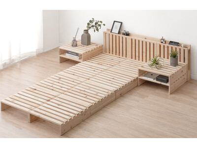 自在なアレンジで人気の“パレットベッド”にひのきモデルが登場！木の香りに包まれて、配置を楽しむマルチレイアウトベッド