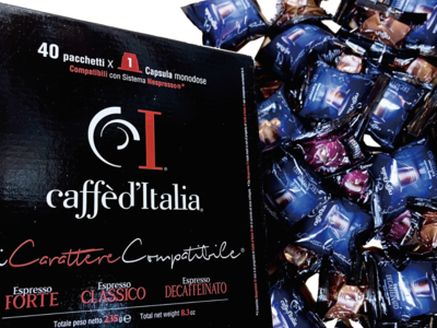 【本場イタリアエスプレッソ クリスマスプレゼント！！】ネスプレッソ カプセル式コーヒーメーカーで使えるエスプレッソカプセル　本場イタリアで愛され、世界で人気のカフェデイタリア 3種15カプセル