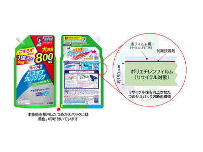 ライオン、リサイクル性を向上させたつめかえパックを初の製品化