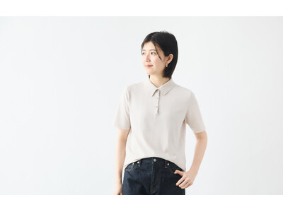 女性向けの日本製サマーニットポロ登場。Tシャツのように着やすくシャツのように美しい