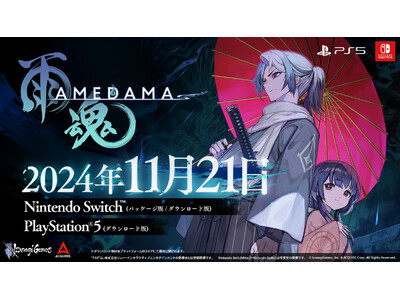 『雨魂 - AMEDAMA -』対応プラットフォームにPlayStation(R)5を追加！ダウンロード版をNintendo Switch(TM)と同日2024年11月21日にリリース予定！