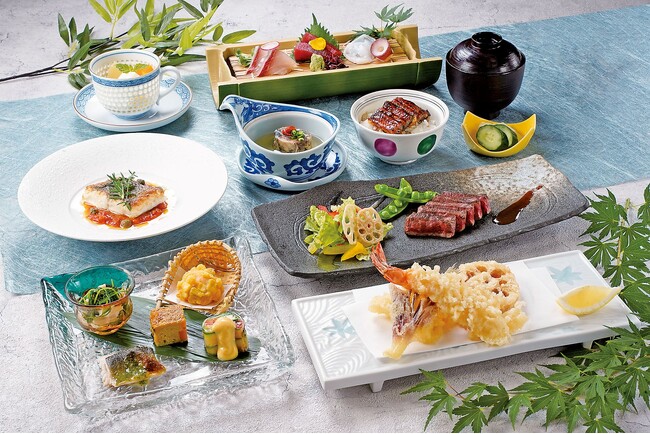 【明治記念館】“夏を涼し気に乗り切る清涼感溢れるメニューを期間限定でご提供します” 「夕涼み会席(12,000円・税サ込)」とテイクアウトの「納涼弁当(3,500円・税込)」で真夏の涼をお取りください