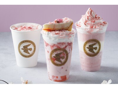 【チーズガーデン】華やかな桜色の愛らしい季節限定カフェドリンク　春めく季節に“桜×チーズ”を味わう『SAKURA DRINKS』発売