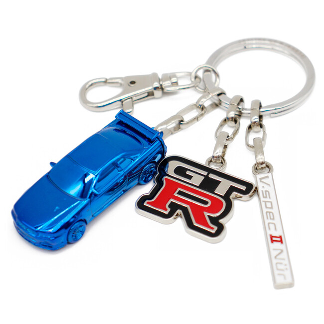 青色の輝き、日産スカイライン GT-R (BNR34) キーリング BLUE EDITION、Amazonで予約販売開始！