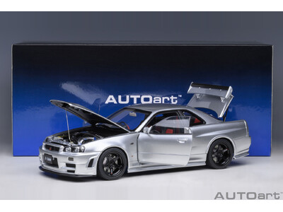 オートアート社製 「NISMO R34 GT-R Z-tune シルバー」精巧な1/18