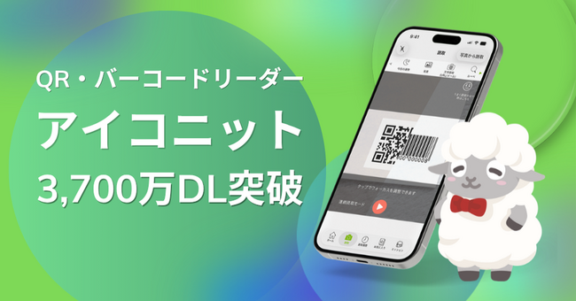 QR・バーコードリーダー「アイコニット(R)」3,700万DL突破！速くて正確、読み取りついでにポイ活も