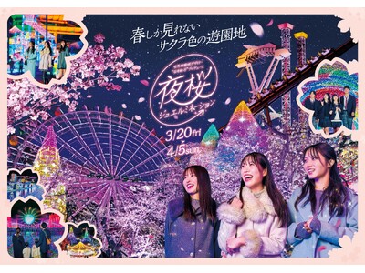 幻想的な桜のライトアップ×宝石色イルミネーション「夜桜ジュエルミネーション」開催