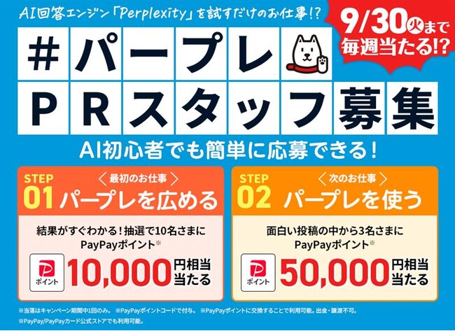ő5~PayPay|CgIPerplexity̌ĎQ悤I` #p[vPRX^btW Ly[JÁ`