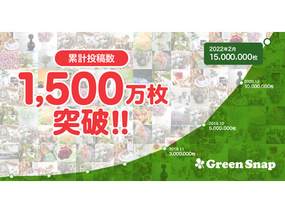 植物アプリ「GreenSnap」、累計投稿数1,500万枚突破！