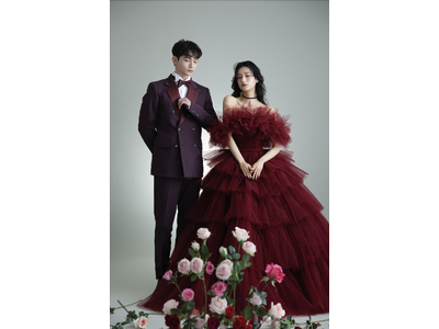 【aim札幌店】話題のaimオリジナルドレスを使用したロマンティックな最新ウェディングフォト